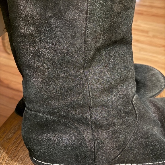 Alegria Metallic Black Suede Boots Fur Lined - Picture 5 of 11